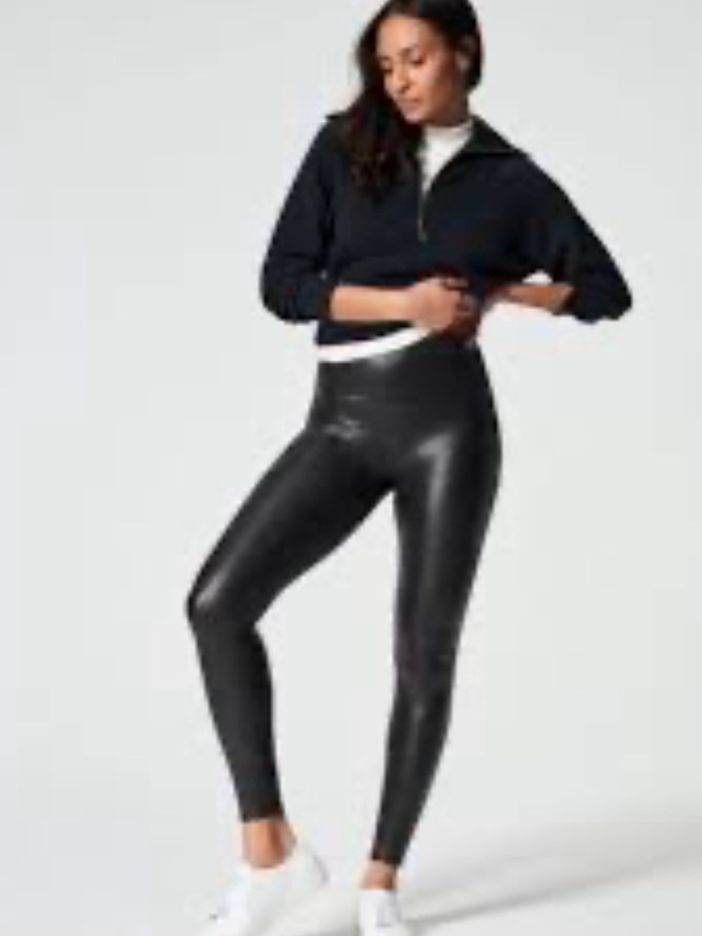 SPANX Faux Leather High-Rise Leggings - Black